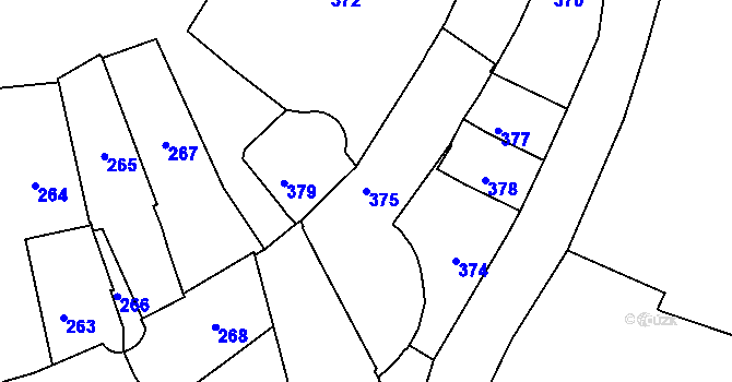 Parcela st. 375 v KÚ Přerov, Katastrální mapa