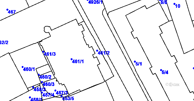 Parcela st. 461/2 v KÚ Přerov, Katastrální mapa