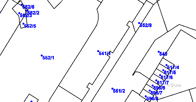 Parcela st. 541/1 v KÚ Přerov, Katastrální mapa