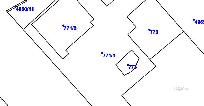 Parcela st. 771/1 v KÚ Přerov, Katastrální mapa