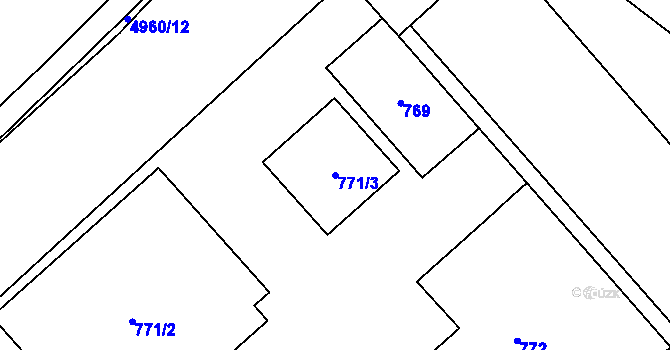 Parcela st. 771/3 v KÚ Přerov, Katastrální mapa