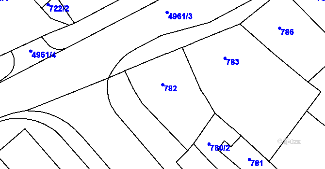 Parcela st. 782 v KÚ Přerov, Katastrální mapa