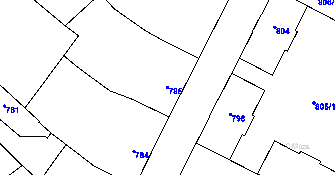 Parcela st. 785 v KÚ Přerov, Katastrální mapa