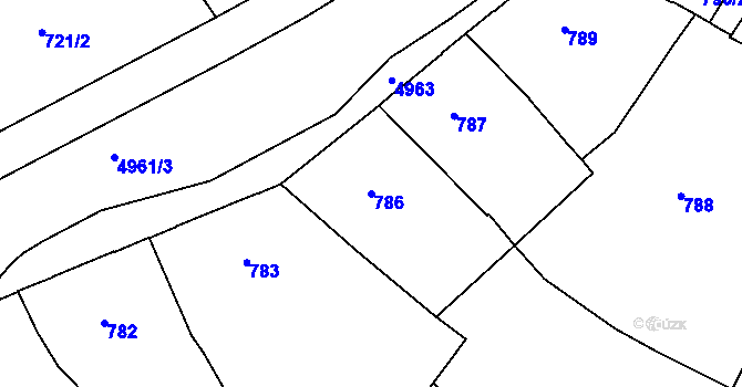 Parcela st. 786 v KÚ Přerov, Katastrální mapa