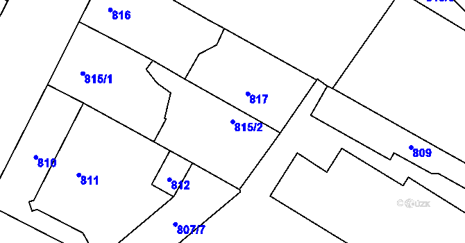 Parcela st. 815/2 v KÚ Přerov, Katastrální mapa