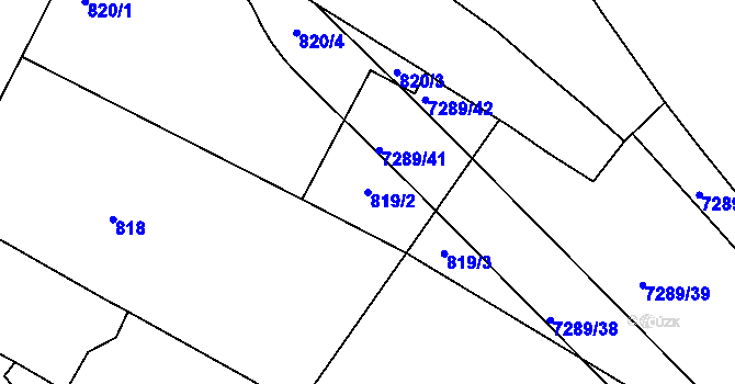 Parcela st. 819/2 v KÚ Přerov, Katastrální mapa