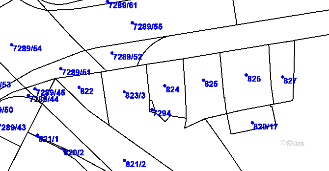 Parcela st. 824 v KÚ Přerov, Katastrální mapa