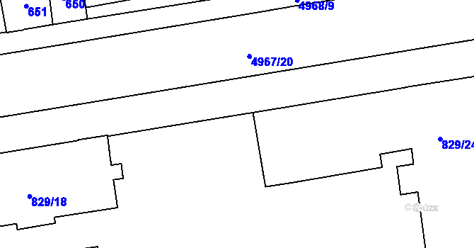 Parcela st. 828 v KÚ Přerov, Katastrální mapa