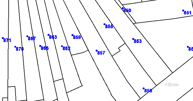 Parcela st. 857 v KÚ Přerov, Katastrální mapa