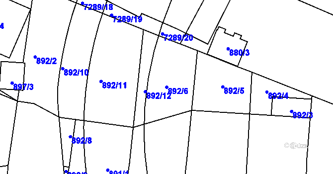 Parcela st. 892/6 v KÚ Přerov, Katastrální mapa