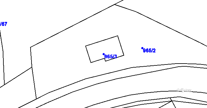 Parcela st. 965/3 v KÚ Přerov, Katastrální mapa