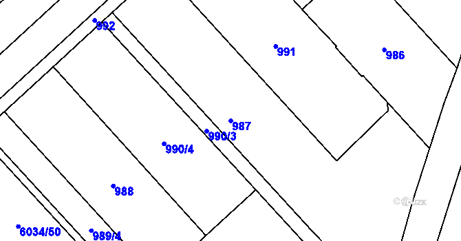 Parcela st. 987 v KÚ Přerov, Katastrální mapa