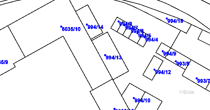 Parcela st. 994/13 v KÚ Přerov, Katastrální mapa