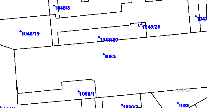 Parcela st. 1083 v KÚ Přerov, Katastrální mapa