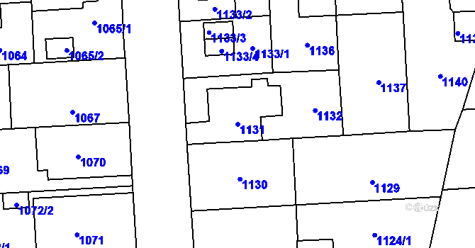 Parcela st. 1131 v KÚ Přerov, Katastrální mapa