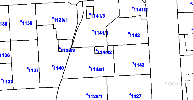 Parcela st. 1144/2 v KÚ Přerov, Katastrální mapa