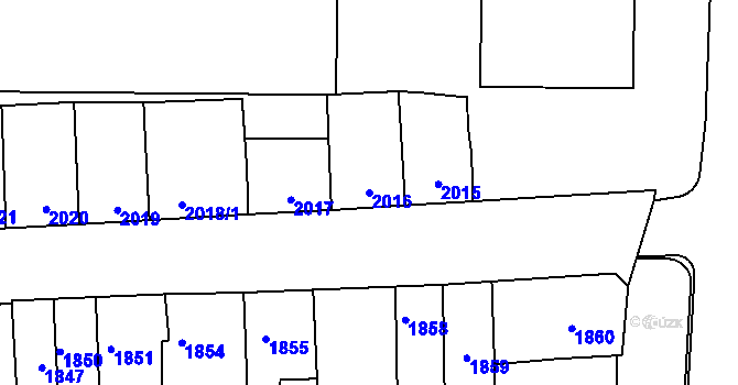 Parcela st. 2016 v KÚ Přerov, Katastrální mapa