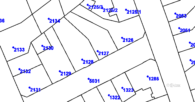 Parcela st. 2127 v KÚ Přerov, Katastrální mapa
