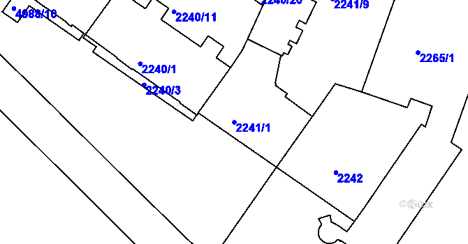 Parcela st. 2241/1 v KÚ Přerov, Katastrální mapa