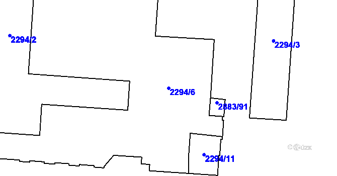 Parcela st. 2294/6 v KÚ Přerov, Katastrální mapa