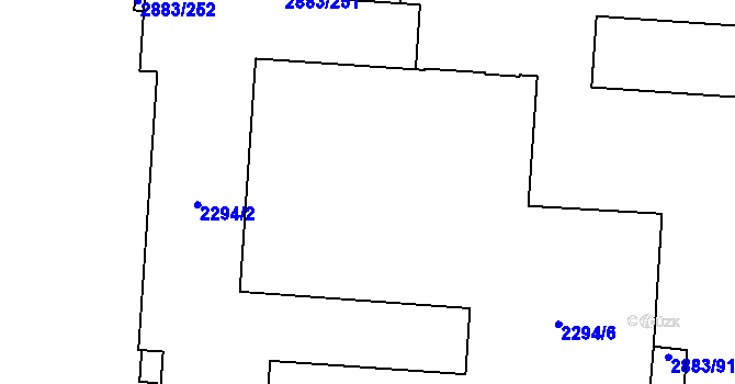 Parcela st. 2294/7 v KÚ Přerov, Katastrální mapa