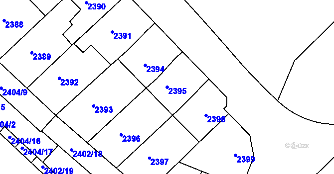 Parcela st. 2395 v KÚ Přerov, Katastrální mapa