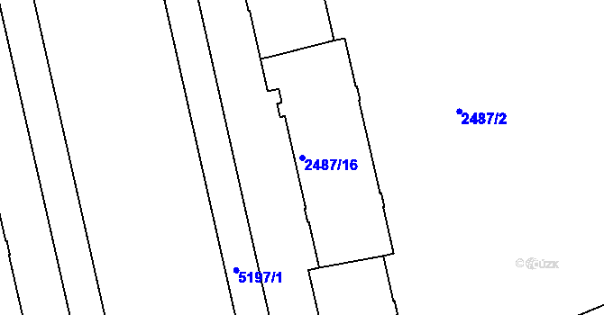Parcela st. 2487/16 v KÚ Přerov, Katastrální mapa