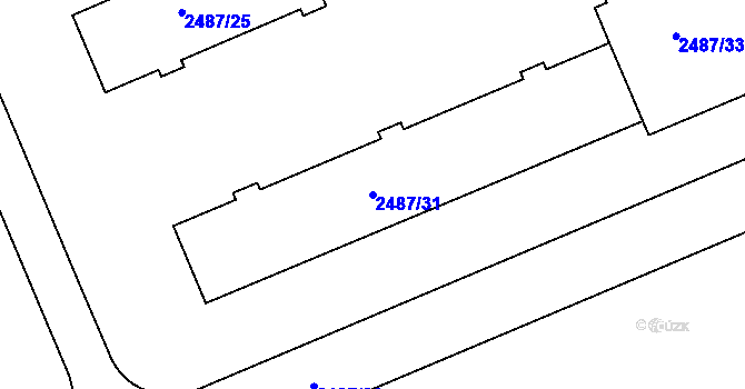 Parcela st. 2487/31 v KÚ Přerov, Katastrální mapa