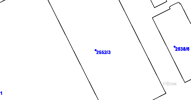 Parcela st. 2552/3 v KÚ Přerov, Katastrální mapa