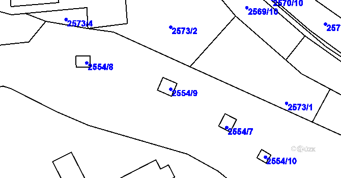 Parcela st. 2554/9 v KÚ Přerov, Katastrální mapa