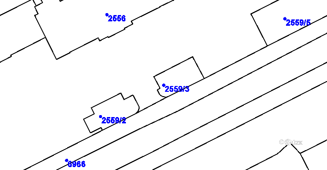 Parcela st. 2559/3 v KÚ Přerov, Katastrální mapa