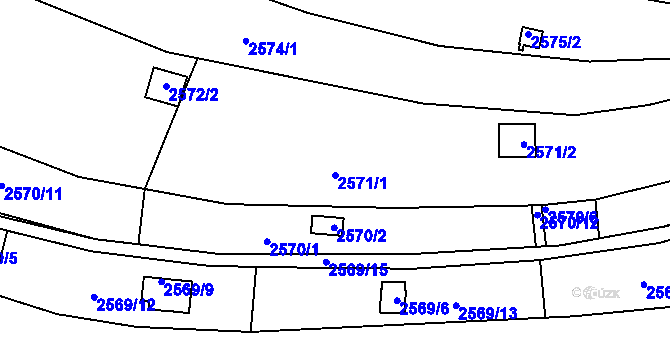 Parcela st. 2571/1 v KÚ Přerov, Katastrální mapa