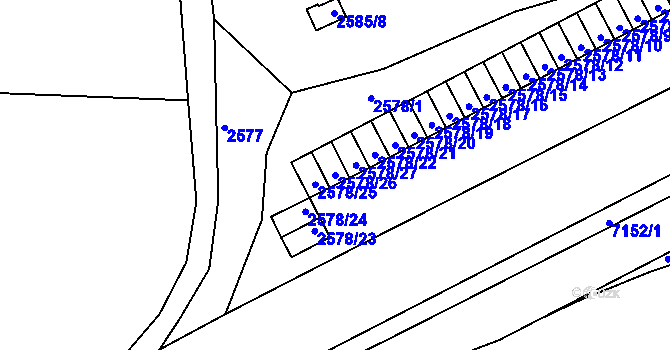Parcela st. 2578/26 v KÚ Přerov, Katastrální mapa
