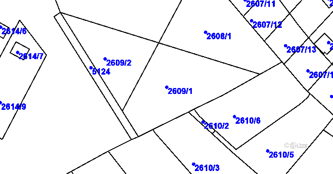 Parcela st. 2609/1 v KÚ Přerov, Katastrální mapa