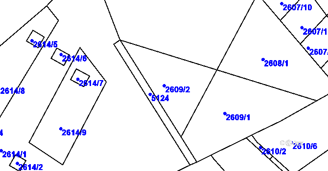 Parcela st. 2609/2 v KÚ Přerov, Katastrální mapa