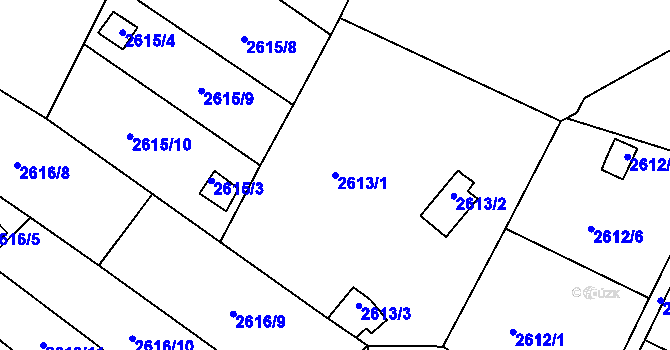 Parcela st. 2613/1 v KÚ Přerov, Katastrální mapa