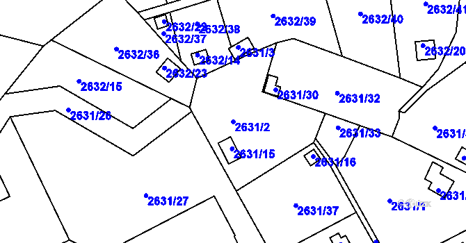 Parcela st. 2631/2 v KÚ Přerov, Katastrální mapa