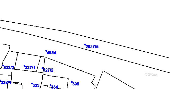 Parcela st. 2637/5 v KÚ Přerov, Katastrální mapa