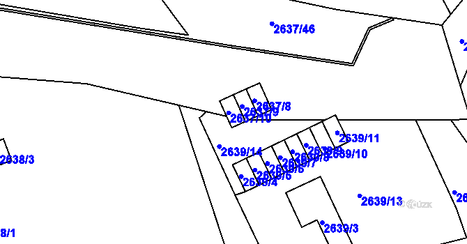 Parcela st. 2637/11 v KÚ Přerov, Katastrální mapa