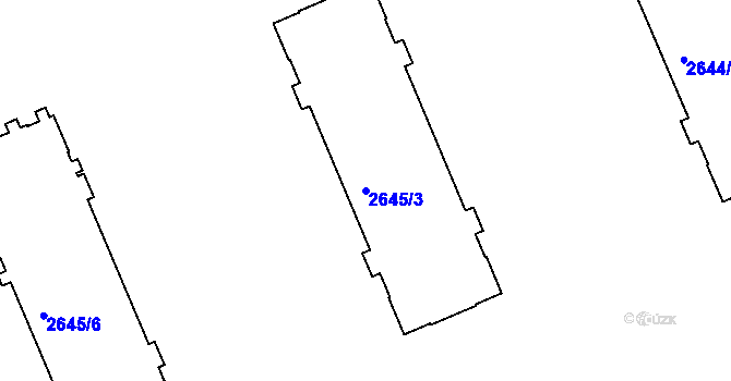 Parcela st. 2645/3 v KÚ Přerov, Katastrální mapa