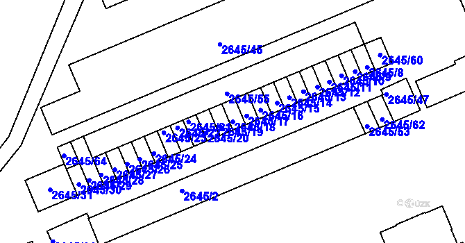 Parcela st. 2645/18 v KÚ Přerov, Katastrální mapa