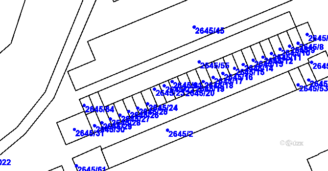 Parcela st. 2645/22 v KÚ Přerov, Katastrální mapa