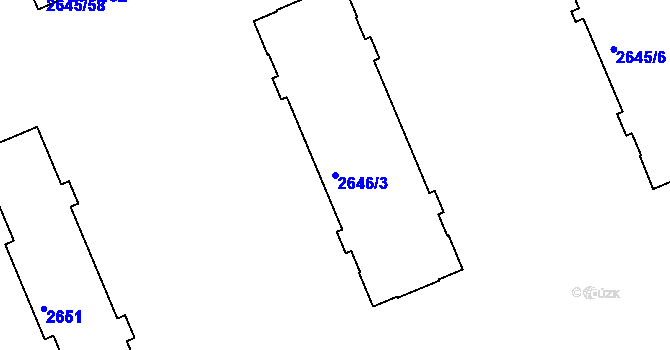 Parcela st. 2646/3 v KÚ Přerov, Katastrální mapa