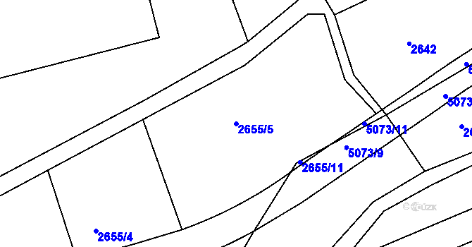 Parcela st. 2655/5 v KÚ Přerov, Katastrální mapa