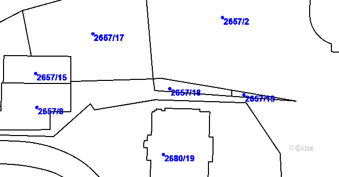 Parcela st. 2657/18 v KÚ Přerov, Katastrální mapa