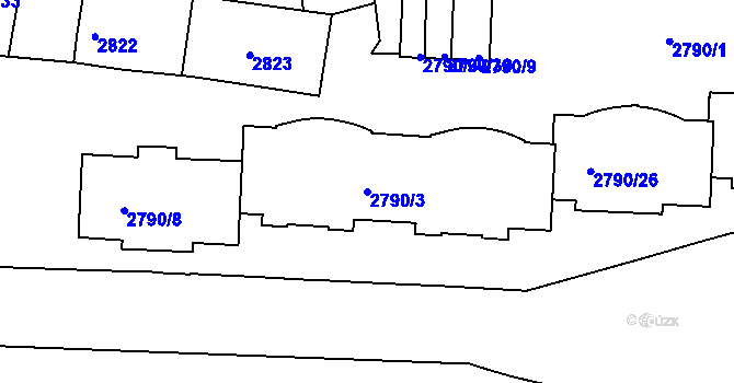 Parcela st. 2790/3 v KÚ Přerov, Katastrální mapa