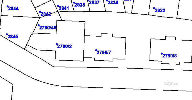 Parcela st. 2790/7 v KÚ Přerov, Katastrální mapa