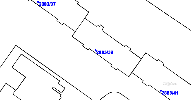 Parcela st. 2883/39 v KÚ Přerov, Katastrální mapa