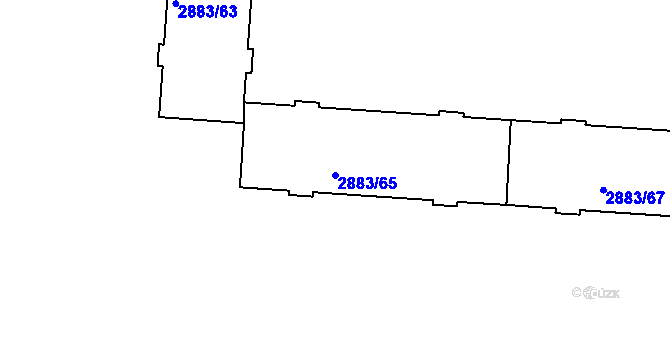Parcela st. 2883/65 v KÚ Přerov, Katastrální mapa