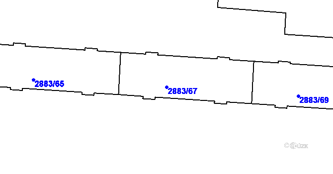 Parcela st. 2883/67 v KÚ Přerov, Katastrální mapa